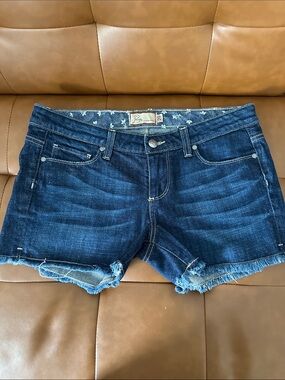 Paige Premium Dark Blue Denim Cutoff Shorts - Size 29
